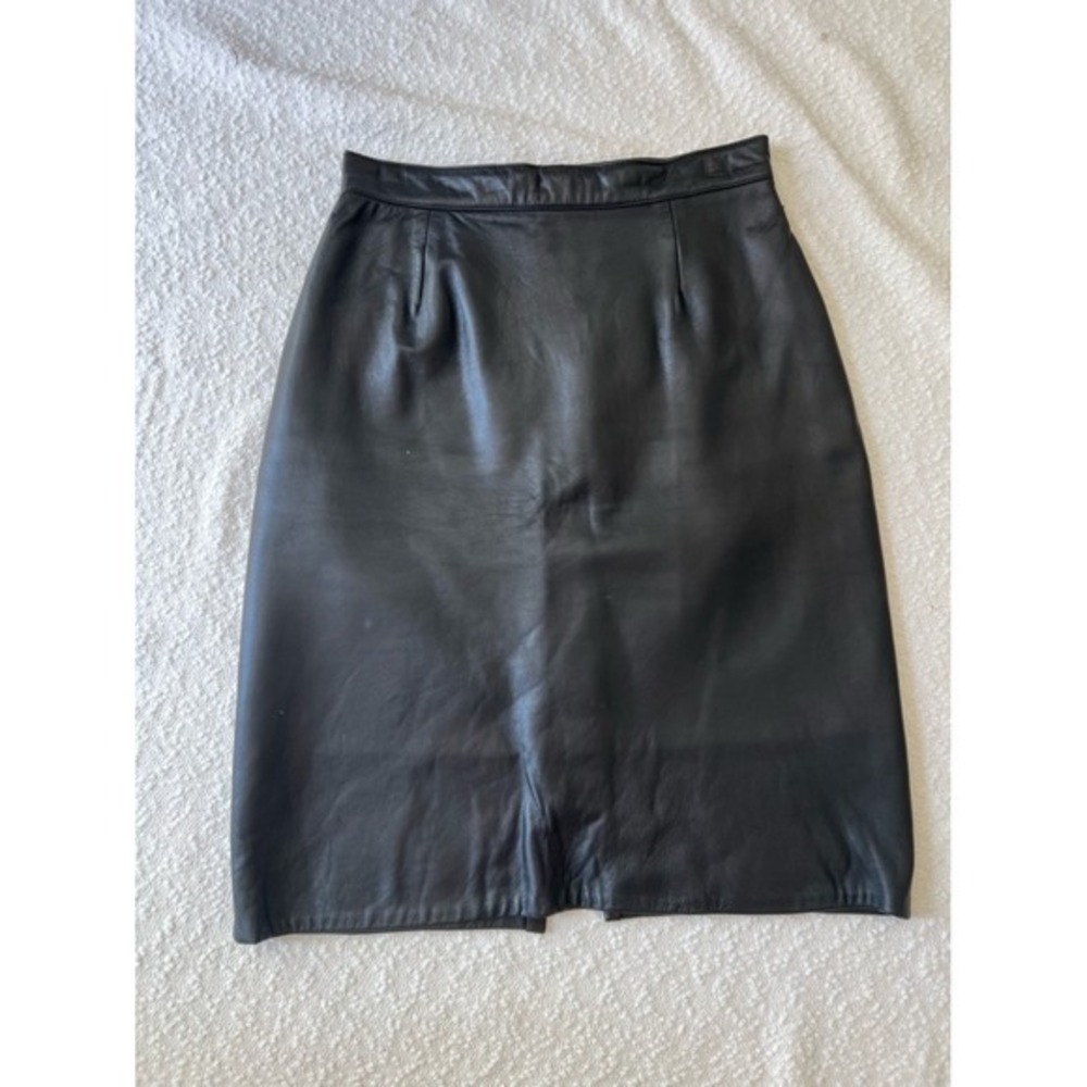Firenze Santa Barbara Vintage Leather Pencil Skirt - Size 6